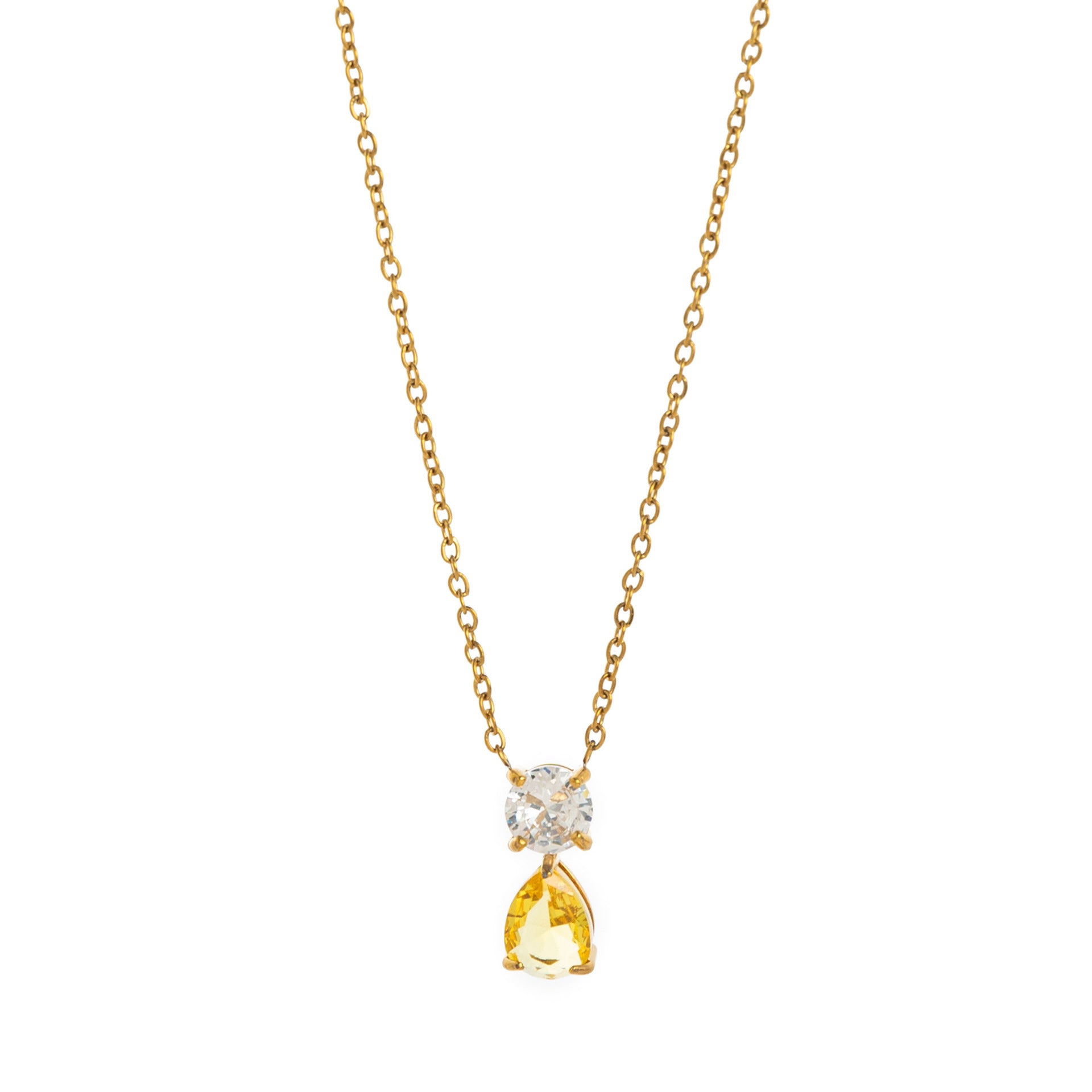 Birthstone Pendant Necklace - November (Clear) [VSPBS3U7]