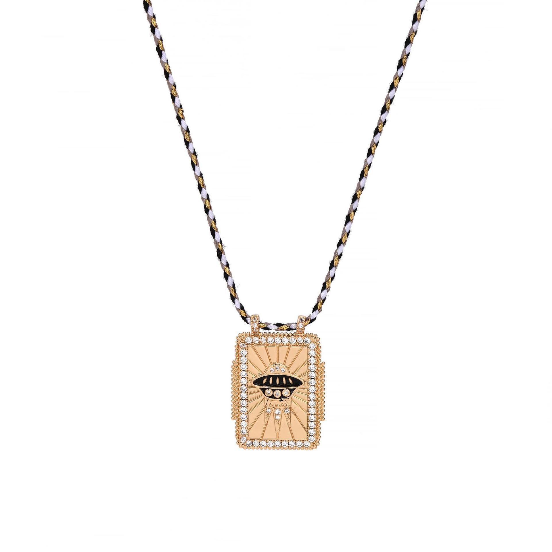 Celestial Charm Pendant Necklace - UFO [8VUEYCRS]