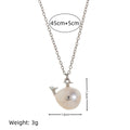 Baroque Pearl Fish Pendant Necklace - Silver Goldfish [G4W3SEIV]