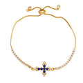 Eleonor Zircon Cross Bracelet - Blue [GFUHN35L]
