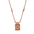 Siyona Cord Charm Necklace - Pink Necklace (With Beads) [Q10T62IY]
