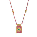 Color Cord Pendant Necklace - Pink Necklace (With Beads) [ZBVCLZ37]