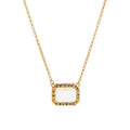 Floating Locket Pendant Necklace - Rectangle Color Drill Glass Locket Necklace [FDJJRMXM]