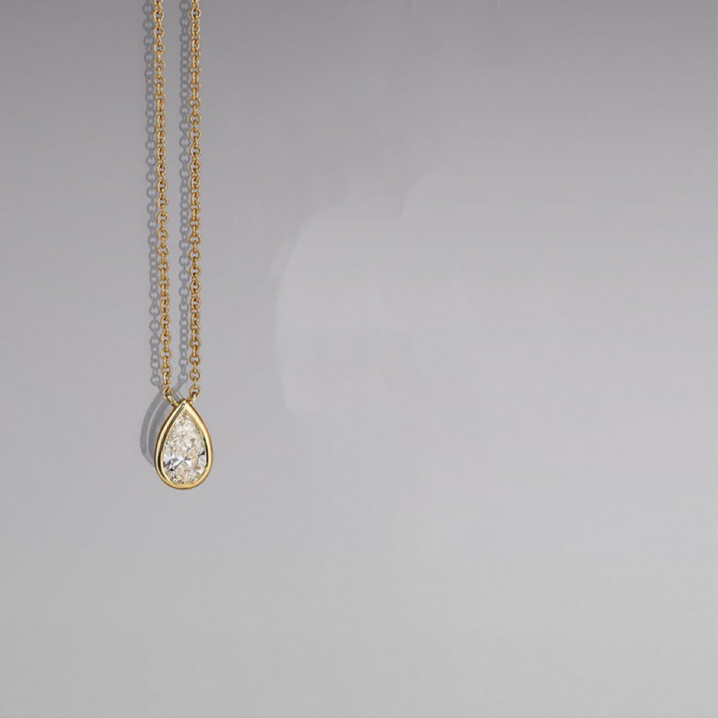 Dainty Zircon Pendant Necklace - Teardrop [1B4LIP9Z]