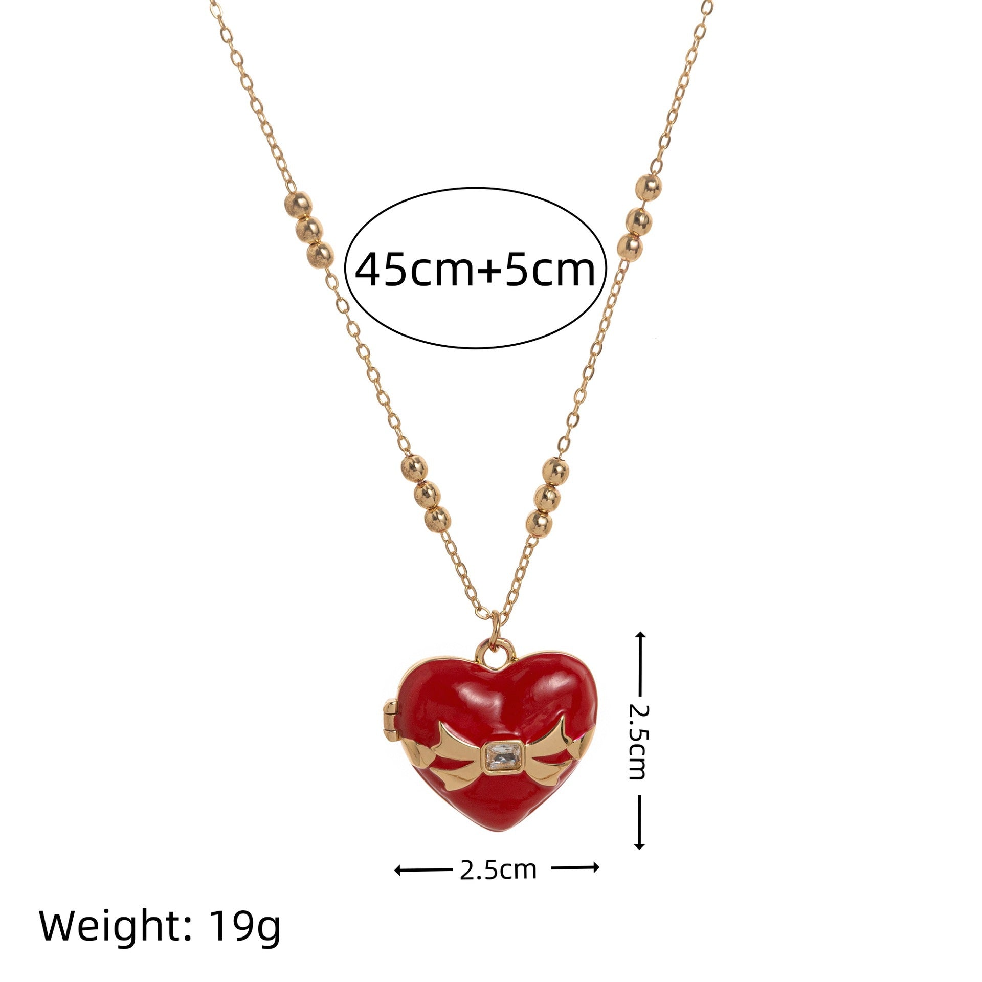 Butterfly Shell Locket Necklace - Red Heart Necklace [P130MVHR]