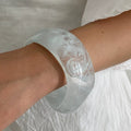 Irregular Resin Bangle Bracelet - White [VKF43NH8]
