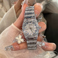 Rhinestone Embellished Round Wrist Watch - Silver [ALE1NKC6]