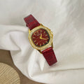 Vintage Polygonal Small Dial Watch - Ancora Red Strap [XYMJA4N1]