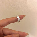Taina Dainty Zircon Open Ring - Gold Tone with Blue Zircon [QAT5FO05]