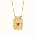 Liani Celestial Charm Necklace - White Diamond Red Heart [9BS0PJ1R]