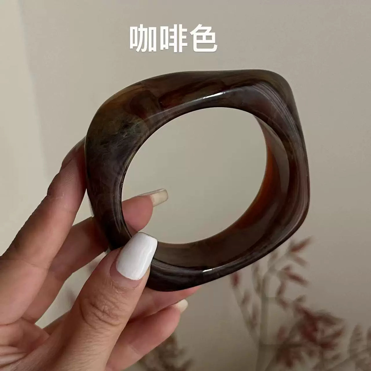 Irregular Gold Cuff Bracelet - Coffee [B1LR5601]