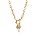 Dainty Charm Pendant Necklace - Double Pearl Star Shell Necklace [C38QHY9O]