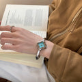Clover Bracelet Watch - Silver Band with Green Dial [33ED8TDM]