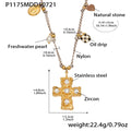 Tanaya Luxe Pendant Necklaces - White Zircon Cross Necklace (41+5cm) [ES4W4RG2]
