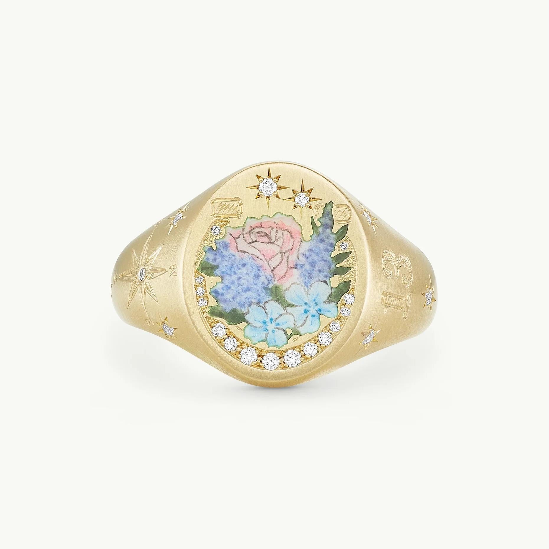 Ronni Motif Statement Ring - Wildflower [S453SLEQ]