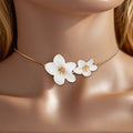 Katana Bloom Pendant Necklace - Silver Flower Pendant Box Chain Necklace [TWB4VRLP]