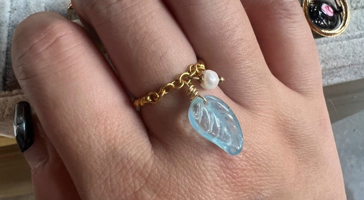 Isabella Aqua Charm Ring