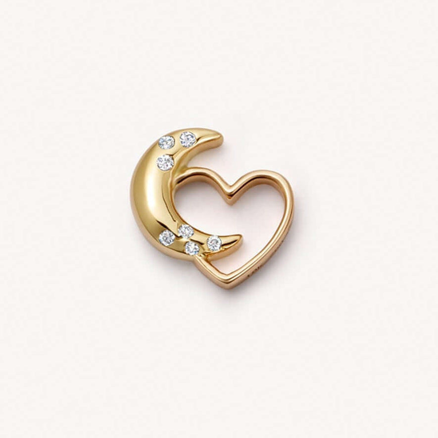 Floating Charm Locket Necklace - Crescent Heart (Single Charm) [MPSAC09B]