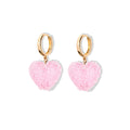 Damiya Jelly Heart Necklace - Pink Earrings [SLL47PEO]