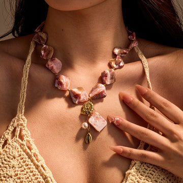 Saori Pink Shell Necklace