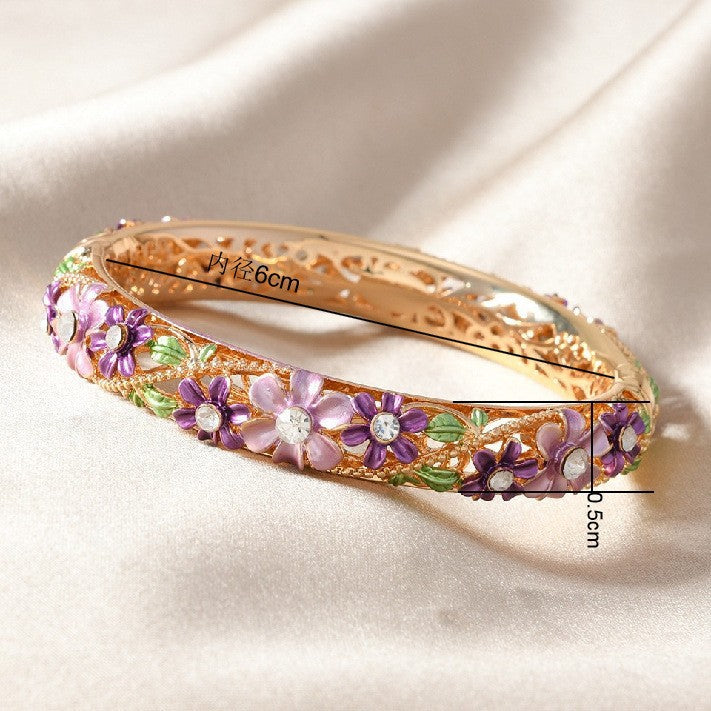 Jream Cloisonne Tulip Bracelet - Purple Floral [3NXNUSWG]