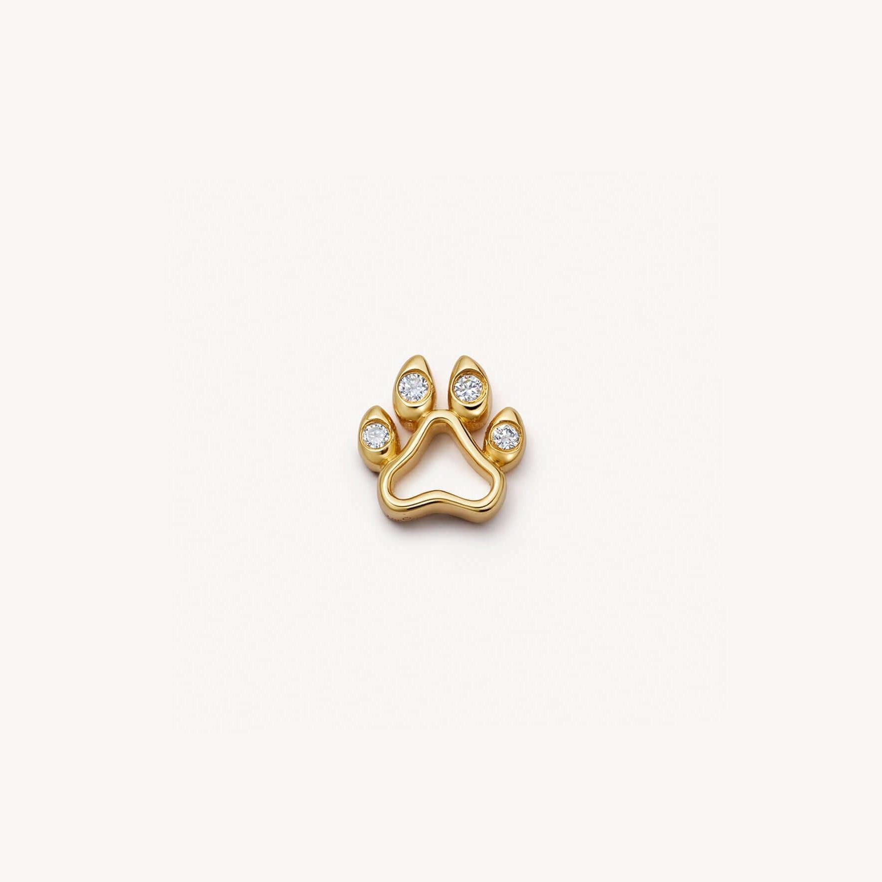 Floating Charm Locket Necklace - Dog Paw Charm [9GHRHINE]