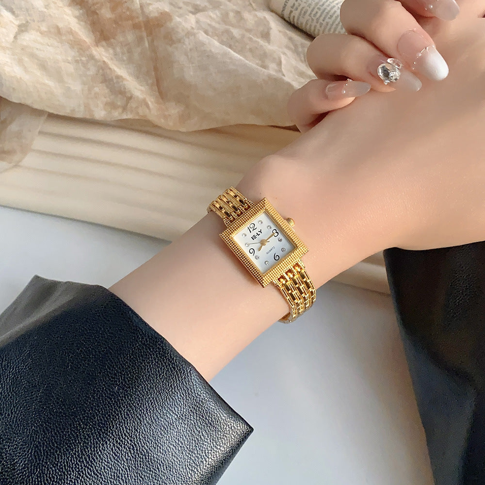 Parnika Gold Rectangle Watch - Gold Style 5 [6AYMT9YS]