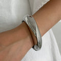 Irregular Resin Bangle Bracelet - Silver [3S0THPA5]