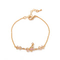 Angelique Dainty Butterfly Zircon Jewelry - Gold Three Butterfly Charm Bracelet [WANDN2GC]