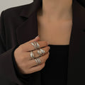 Mali Pearl Accented Cuffs - Ring Silver Tone [VNCRS79G]
