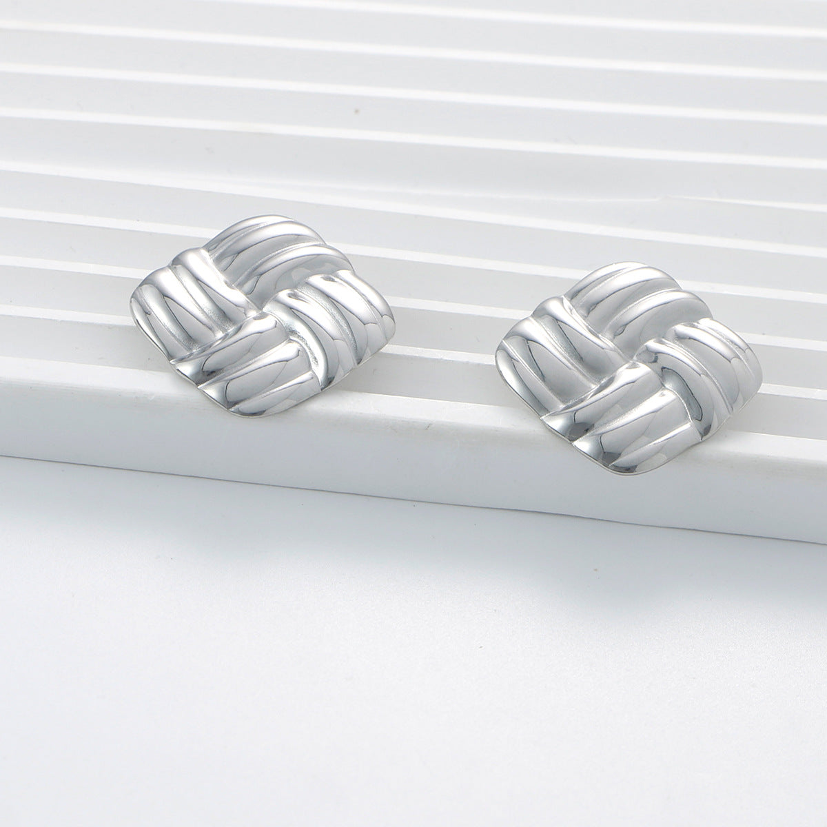 Courtlyn Hammered Irregular Earrings - Silver - Style 4 [E7O484KW]