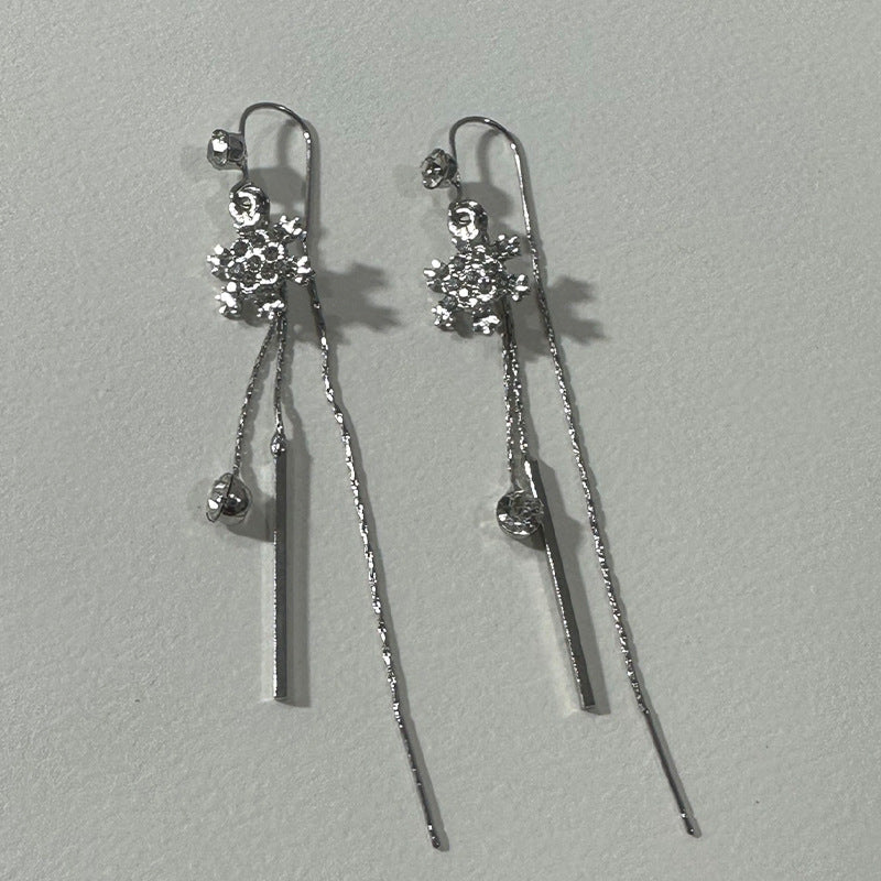 Anahita Snowflake Drop Earrings - Silver [P3TMJ0GL]