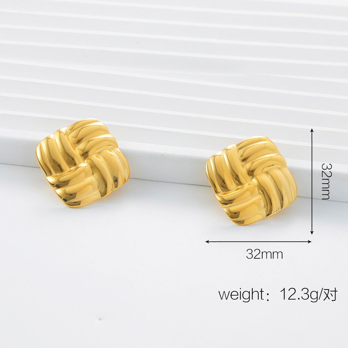 Courtlyn Hammered Irregular Earrings - Gold - Style 4 [34RTUG03]