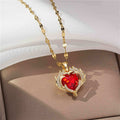 Sanvi Iridescent Heart Necklace - Style 4 [OGXNKNWZ]