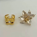 Contrasting Flower Ring - Two-Piece Ring Set [SYCHCK76]