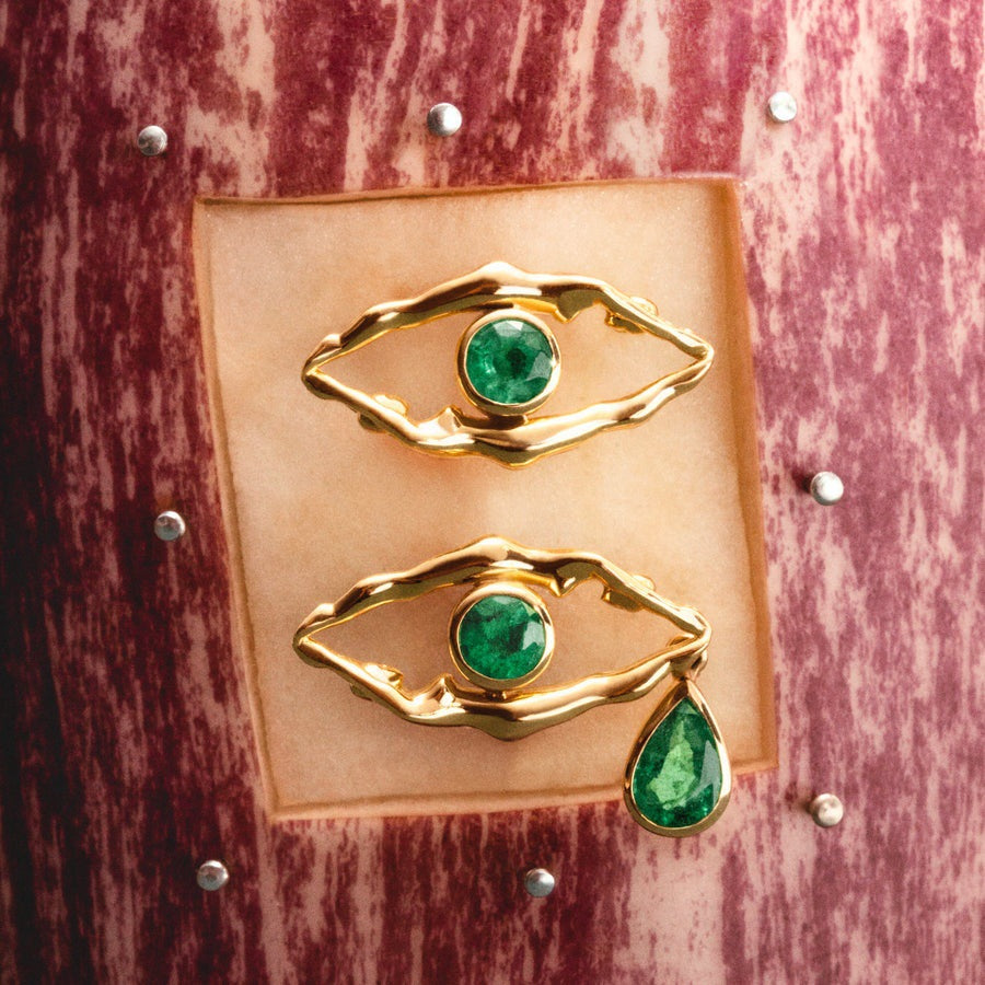 Evil Eye Water Drop Pendant Necklace - Earrings [WF0LF6CT]