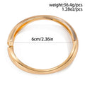 Open Cuff Bangle Bracelet - Gold Oval [VYXUULPS]