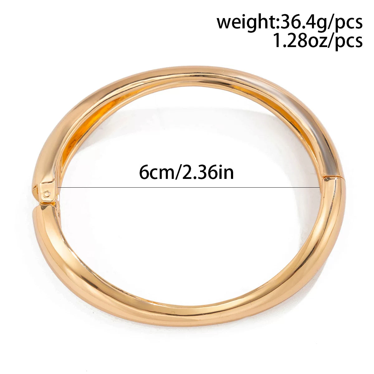 Open Cuff Bangle Bracelet - Gold Oval [VYXUULPS]