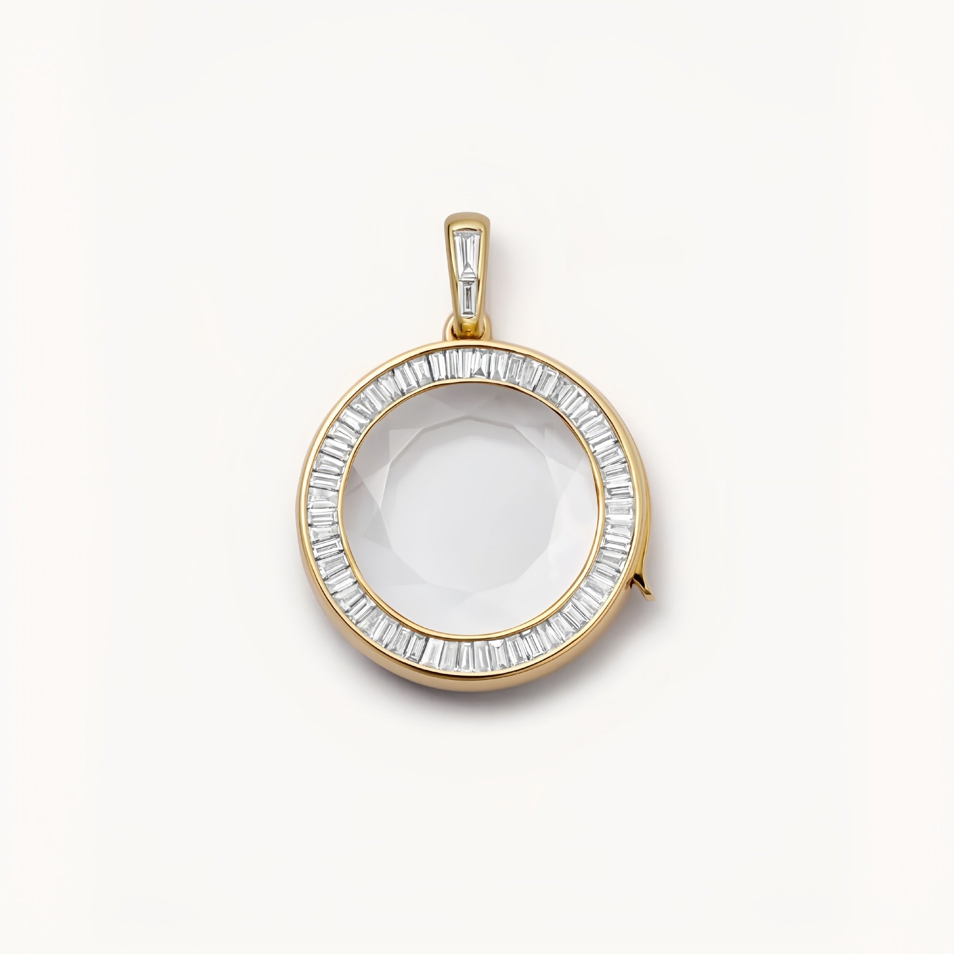 Floating Flower Locket Necklace - Empty Round Locket Necklace [7ZJ21ANS]
