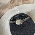 Minimalist Chain Bracelet Watch - Silver with White Dial (Roman Numeral Chain) [WE7SZS2S]