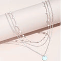 Baileigh Layered Pearl Necklace - Silver [M2ZKZCUH]