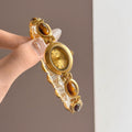 Vintage Inspired Jewelry Bracelet Watch - Tiger Eye Gold Watch [TGPWJ1VU]