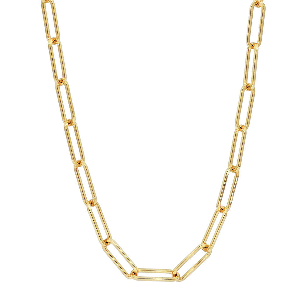 Zodiac Birthstone Pendant Necklace - Paperclip Chain [VESMAYSP]