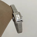 Vintage Square Bracelet Watch - Silver Band White Face (Arsenal Band) [JKZ1FUI7]