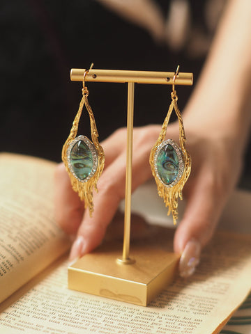 Ocean Wave Abalone Drop Earrings