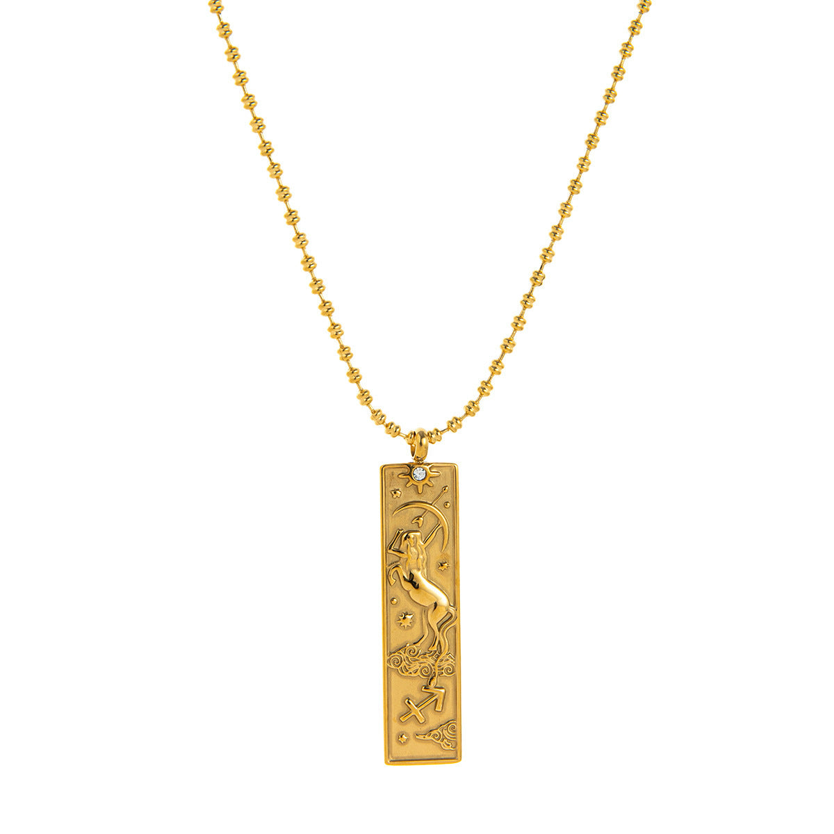 Zodiac Tarot Pendant Necklace - Sagittarius [US8ME0DU]