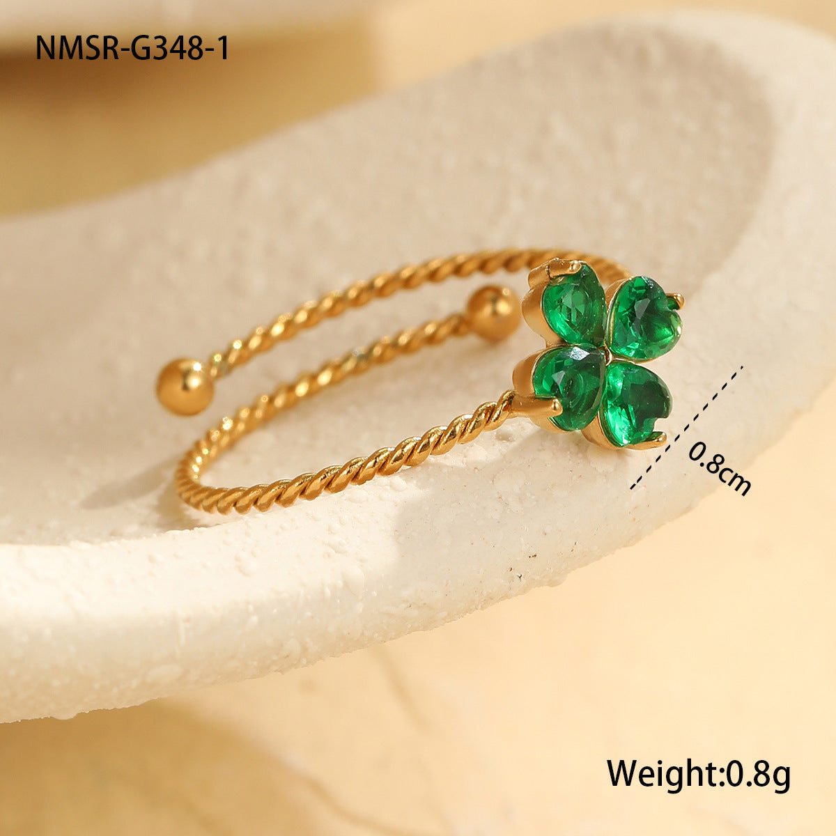 Lilou Clover Charm Ring - Green [J6JXB2MD]