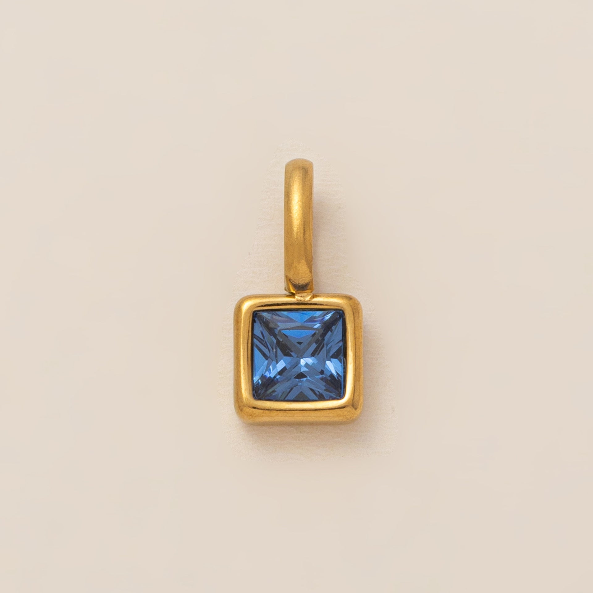 Lotus Birthstone Cube Necklace - September Pendant - Gold [LDZFM0YW]