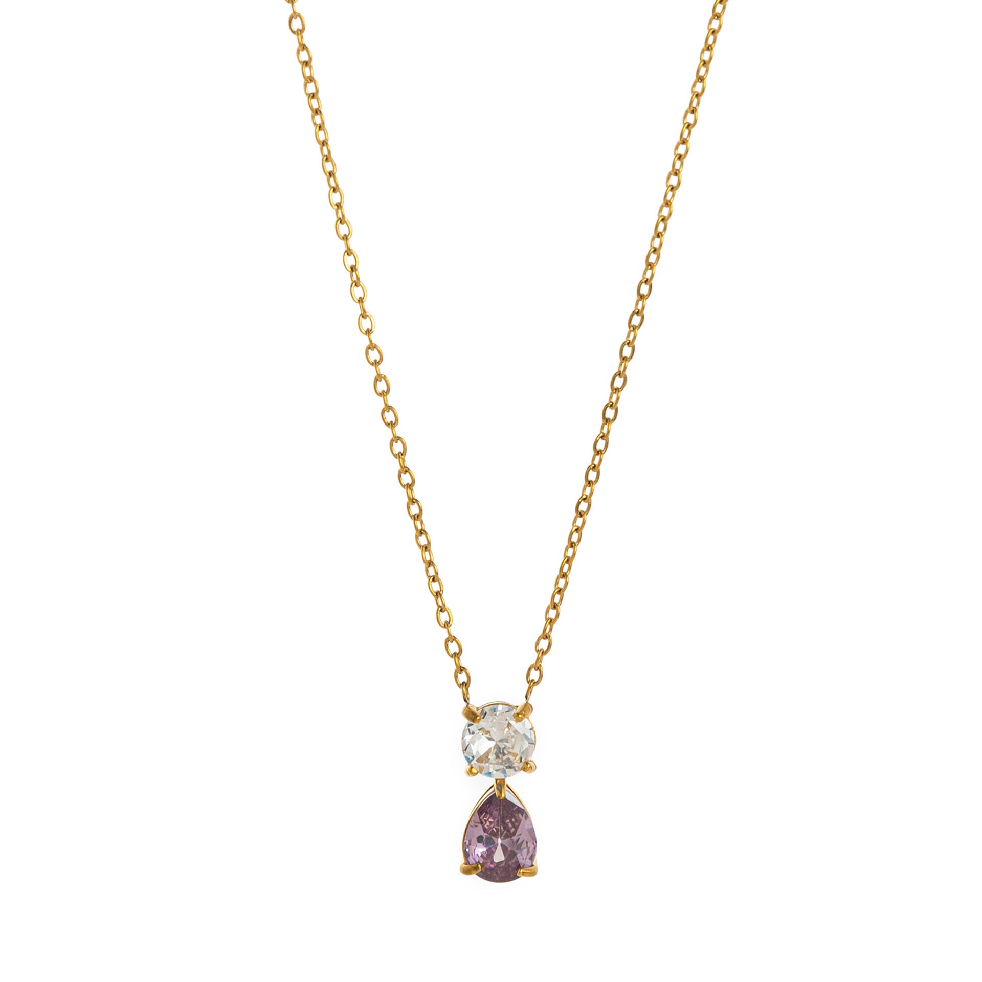 Birthstone Pendant Necklace - June (Clear) [QDN44BYD]