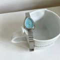 Vintage Snake Head Shaped Watch - Silver Strap Blue Dial (Bamboo Joint Strap) [10P68ZR3]